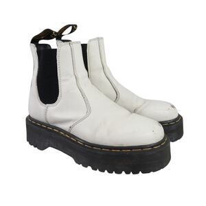 Dr. Martens 2976 Quad White Leather Chelsea Boots Womens 8